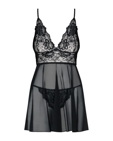 Сорочка Obsessive Idillia babydoll Черный L/XL | Зображення 6