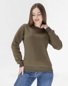 Жіноча толстовка Світшот тепла, Світшот жіночий з начосом, Світшот жіночий — українська суперякість Хакі, S