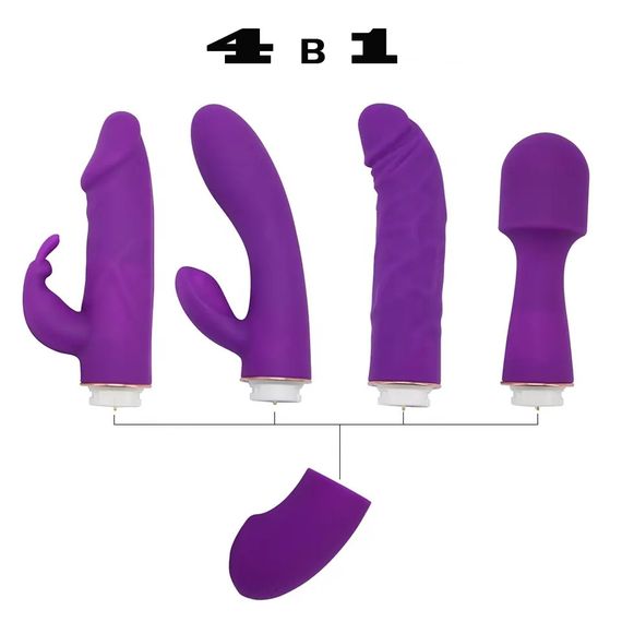 Набор силиконовых вибраторов WeLove 4 в 1 (USB) | Зображення 1