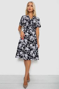 Платье софт на запах с принтом, цвет черный, 230R0107