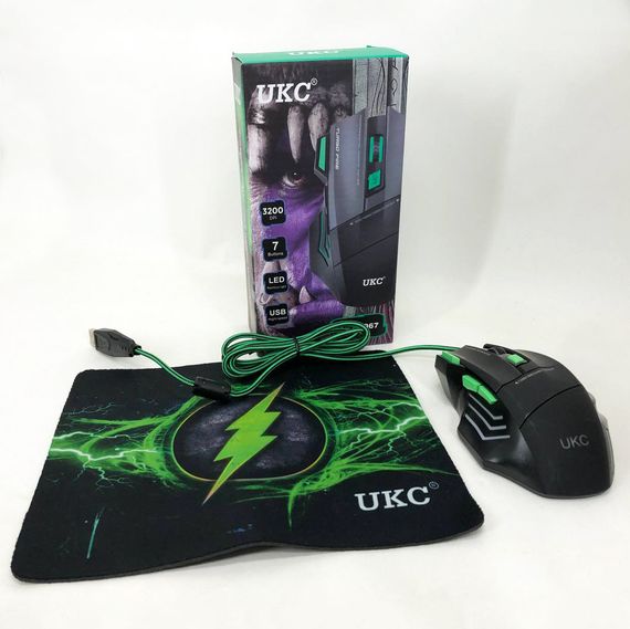 Мышка проводная игровая UKC 6967 OE-478 с ковриком | Зображення 3