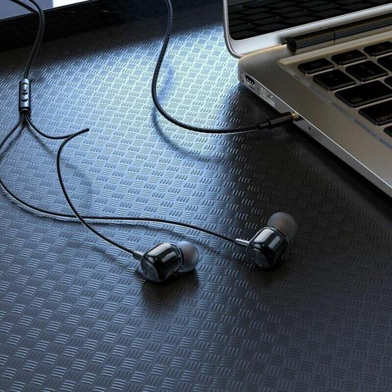 Навушники HOCO M87 String wired earphones with with microphone Gloomy Black | Зображення 3