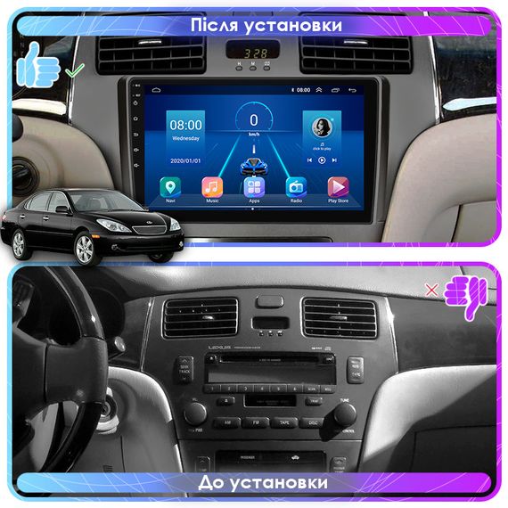 Штатная магнитола Lesko для Lexus ES IV 2001-2003 экран 9" 6/128Gb 4G Wi-Fi GPS Top Лексус | Зображення 2