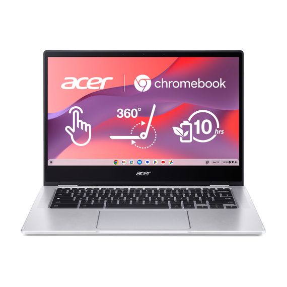 Ноутбук Acer Chromebook Spin CP314-1HN 14' FHD IPS, Intel C N4500, 8GB, F128GB, UMA, ChromeOS, сріблястий (NX.AZ3EU.002)