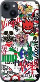 Чехол на iPhone 14 Plus Many different logos "4022u-2645-17620"