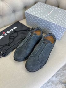 Сліпони Kiton без шнурівки темно-сірі ob426