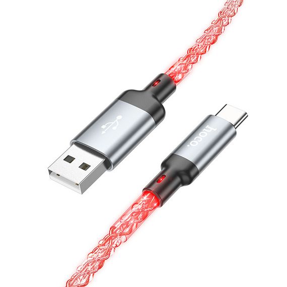 Дата кабель Hoco U112 Shine 2.4A USB to Type-C (1m) Gray | Зображення 1