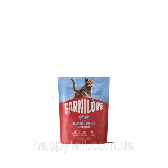 Беззерновой сухой корм Carnilove Active Salmon & Turkey для взрослых кошек лосось и индейка 400 г (арт. 173712)
