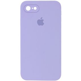 Чехол Silicone Case Square Full Camera Protective (AA) для Apple iPhone 7 / 8 / SE (2020) (4.7") Сиреневый / Dasheen