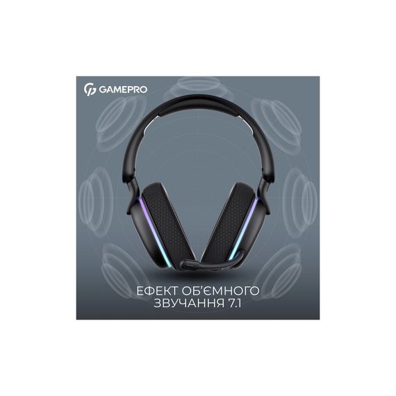 Навушники GamePro Asgard Bragi 7.1 RGB Tri-Mod Black (HSW250B) | Зображення 8