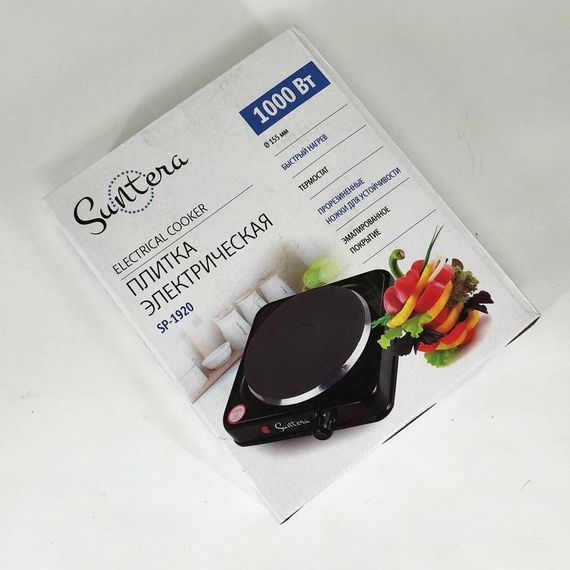 Електроплита 1 конфорка Suntera SPC-1920 чорна, Електроплита настільна одноконфоркова, TR-226 електро плита | Зображення 5