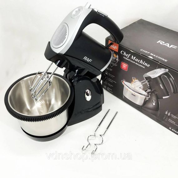 Миксер с насадкой для крема RAF R.6662 1000 Вт 3 л, Миксер электрический бытовой Ручной с чашей OU-69 | Зображення 7