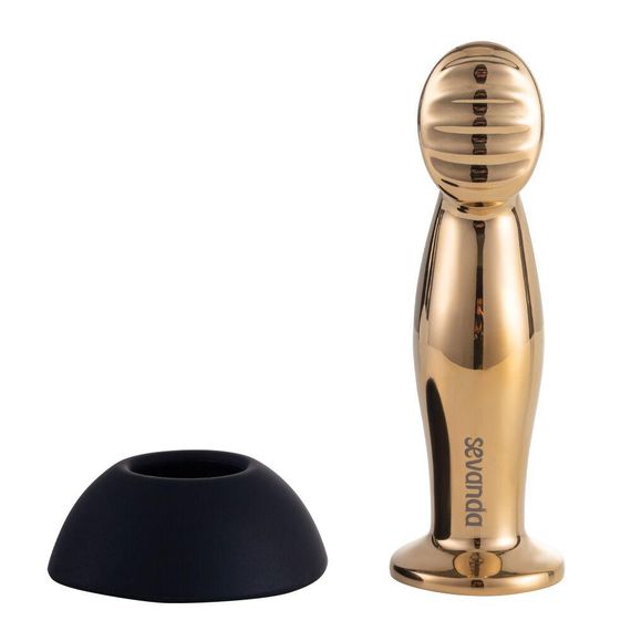 Вібромасажер простати LOCKINK SEVANDA Eros, золотистий, 10 режимів, пульт ДК, знімна присоска sexstyle | Зображення 5