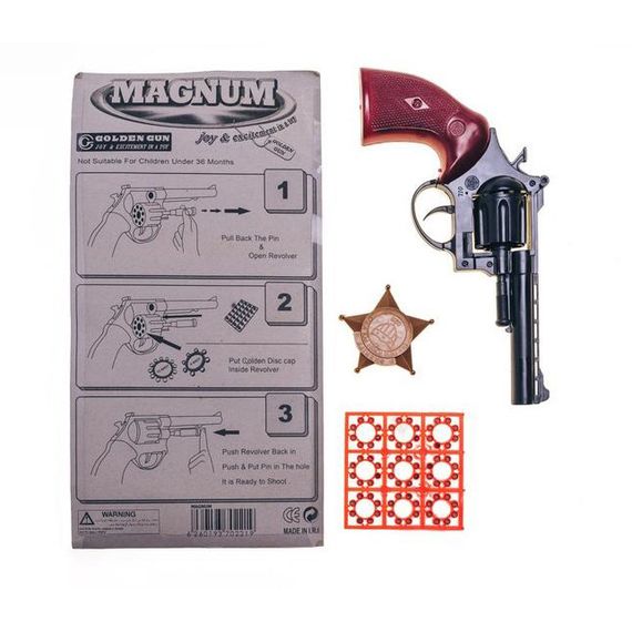 Игрушечный револьвер "Magnum" c пистонами 280GG с значком блистер | Зображення 2