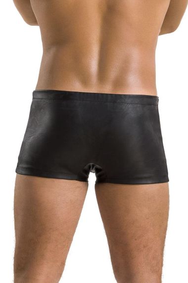 Мужские кожаные боксеры с заклепками Passion 048 SHORT DAVID XXL/XXXL Black sexstyle | Зображення 1