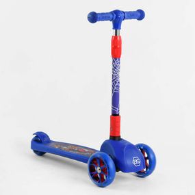 Самокат трехколесный 47359 Best Scooter, свет колёс, складной руль, передние колёса PU 120х35мм, задние PU 80х48мм (6900066352775)