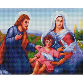 Алмазна мозаїка Ікона Свята родина 40х50 см ColorArt  SP042