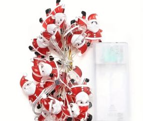 Гірлянда Санта Клаус  на батарейках 2 М 20 ламп