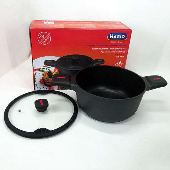 Каструля Magio MG-1171 Лита антипригарна 5л 24 см CK-60 | Зображення 4