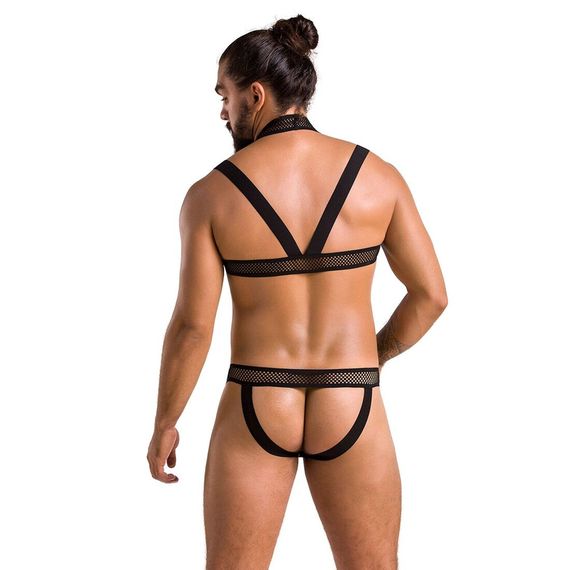 Комплект чоловічої білизни з кріпленнями Passion 043 JACOB XXL/XXXL Black, труси, шлейки | Зображення 3