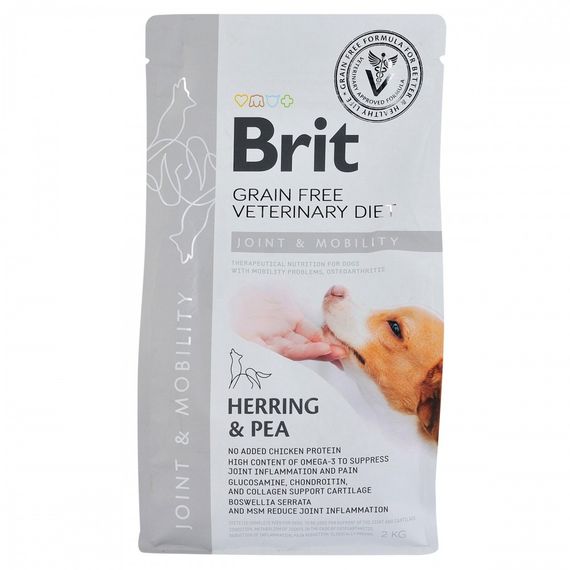 Корм сухий Brit Grain Free VetDiet Dog Mobility для собак для здоров_я суглобів з оселедцем лососем горохом та гречкою 2 кг | Зображення 2