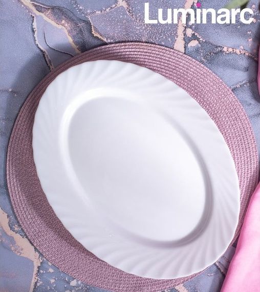Блюдо овальне Luminarc Trianon 35 см E9667 склокераміка біле для сервірування | Зображення 5