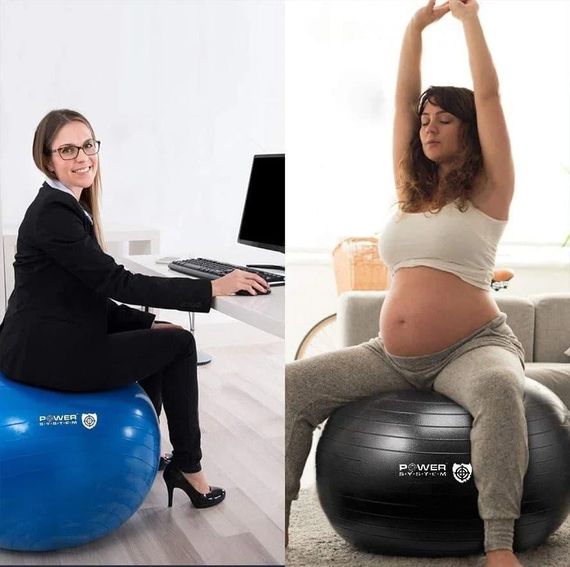М'яч для фітнесу (фітбол) Power System PS-4011 Ø55 cm PRO Gymball Black | Зображення 4