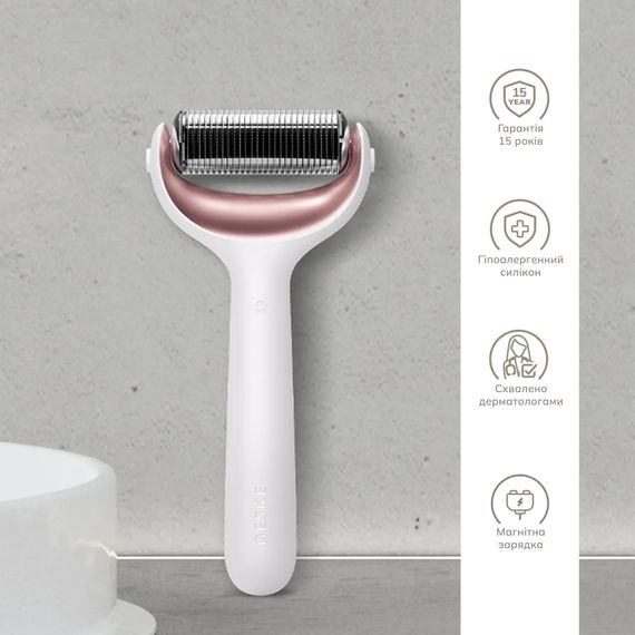 Ролик для игловой мезотерапии лица и тела GESKE MicroNeedle Face&Body Roller 9в1 turquoise, Бежевый | Зображення 2