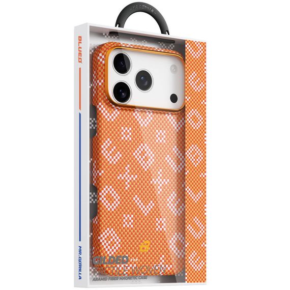 TPU+PC чохол Blueo Gilded Tactile Woven with MagSafe для Apple iPhone 17 Pro (6.3") Orange | Зображення 1