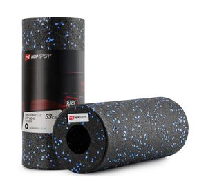 Роллер масажер (валик, ролик) гладкий Hop-Sport EPP 33см HS-P033YG чорно-синій