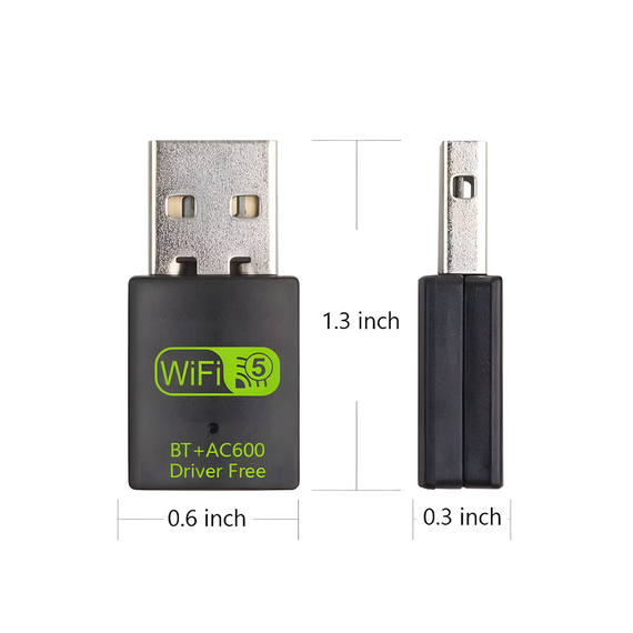 USB Wi-Fi Bluetooth адаптер 600 Mbps дводіапазонний BT5.0 2 в 1 | Зображення 3