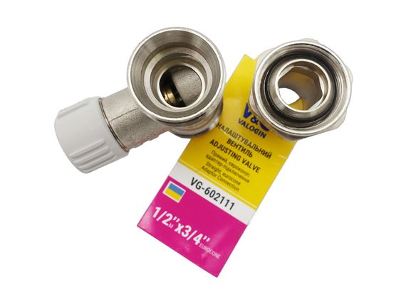 Радіаторний вентиль прямий налаштувальний Valogin 1/2" х 3/4" євроконус VG-602111 1/16 шт | Зображення 4