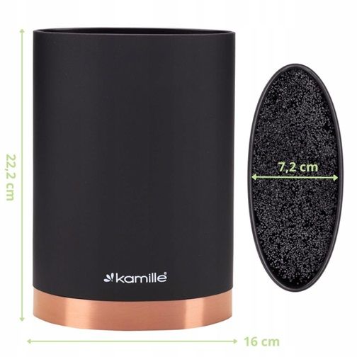 Підставка для ножів Kamille KM-7627 7.2х16х22.2 см чорна | Зображення 6
