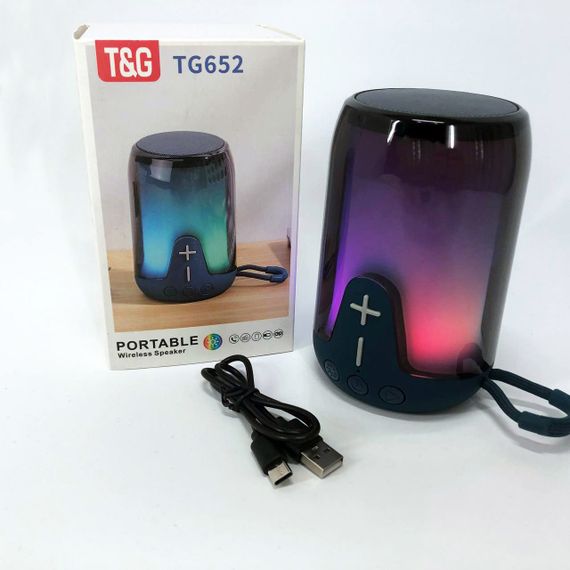 Портативна колонка TG652 5W з RGB підсвічуванням та ремінцем. KY-704 Колір: синій | Зображення 5