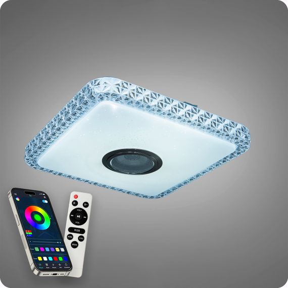 Люстра світлодіодна 517 Dlight RGB з пультом і  колонкою 45Вт Білий (02168) | Зображення 2