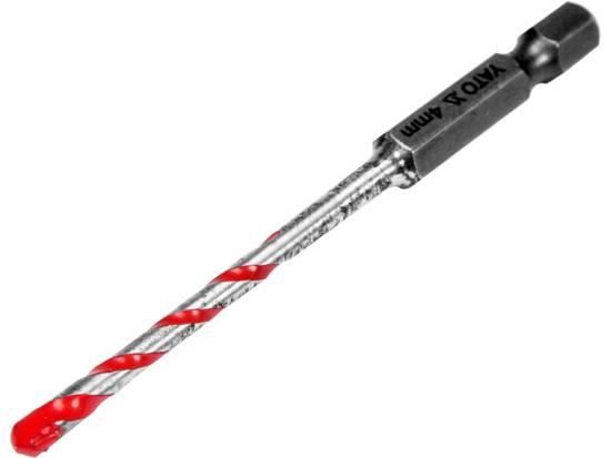 Свердло универсальне YATO Польша: YG6X, Ø= 4 мм, l= 85/30 мм, HEX-1/4" YT-44781