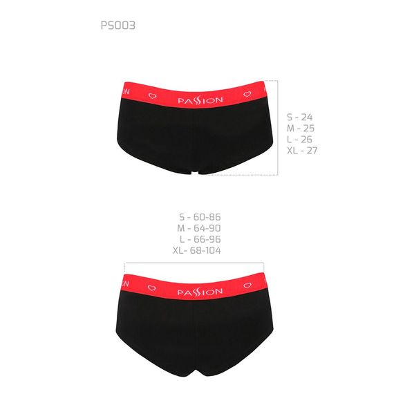 Трусики-шортики Passion PS003 PANTIES XL, black | Зображення 5