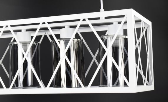 Люстра підвісна LOFT на 4 лампочки 26955 Білий 40-100х25х63 см. | Зображення 2