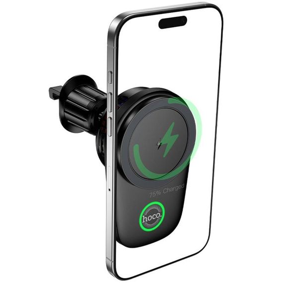 Автотримач з БЗП Hoco HW36 Electric 15W with cooler (air outlet) Black | Зображення 5