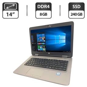 Ноутбук HP ProBook 640 G4 / 14" (1366x768) TN / Intel Core i5-6200U (2 (4) ядра по 2.3 - 2.8 GHz) / 8 GB DDR4 / 240 GB SSD / Intel HD Graphics 520 / WebCam / DVD-ROM б/у