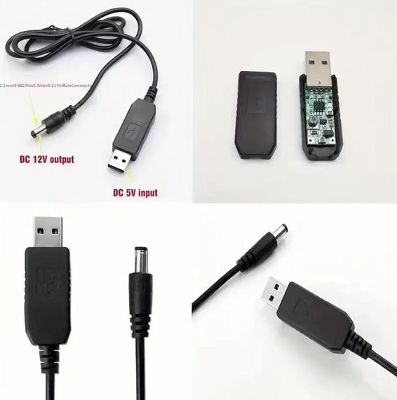 Перетворювач для роутера, Кабель для роутера USB-DC 9-12V 5.2 mm   знижка