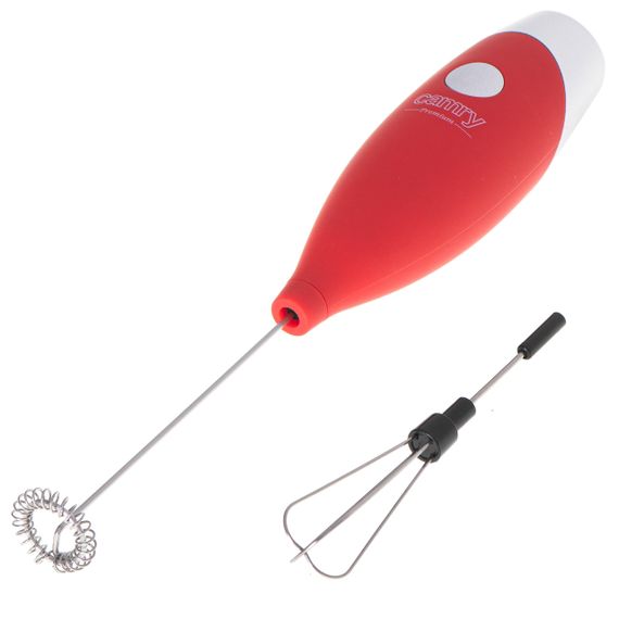 Капучинатор Camry CR 4501 красный с подставкой ручной вспениватель молока для кофе латте какао | Зображення 3