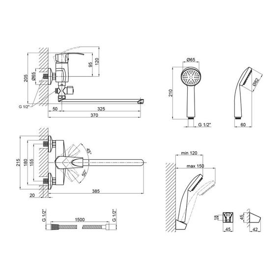 Змішувач для ванни Lidz (CRM) 41 86 005C-2 | Зображення 5