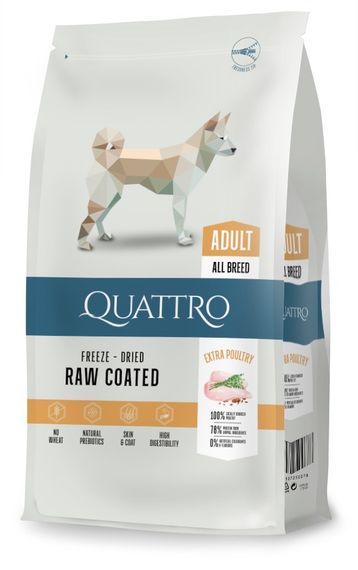 Сухий корм для собак з м'ясом птиці Quattro Adult All Breed, 12 кг