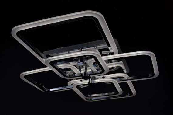Люстра світлодіодна стельова LED світильник для квартири на стелю лед з пультом 25947 Хром 12х59х80 см. | Зображення 4