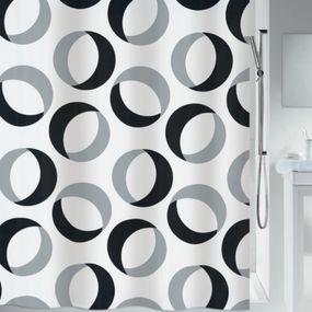 Шторка для ванної та душу Spirella Rings 180x200 см, водовідштовхувальна поліестер, 10.15184