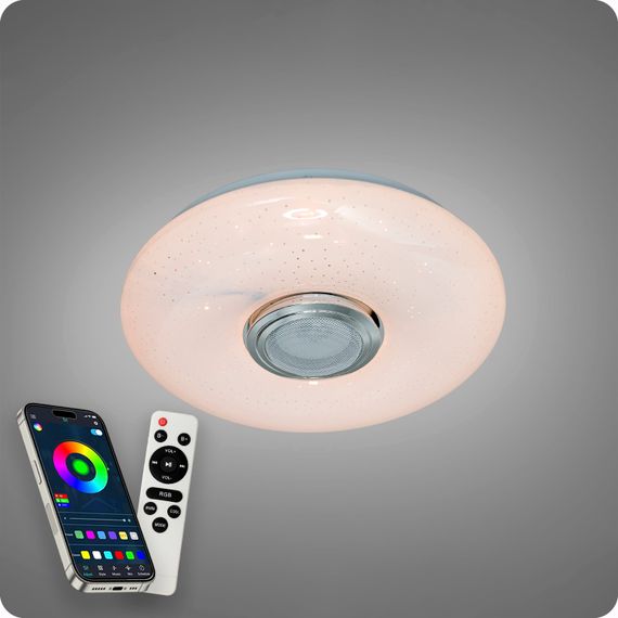 Люстра світлодіодна 517 Dlight RGB з пультом і  колонкою 45Вт Білий (02146) | Зображення 2