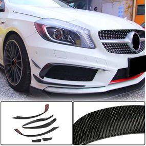 Накладки на передній бампер (для AMG-Line / A45 AMG HB 2013-2015, Карбон) для Mercedes A-сlass W176 рр