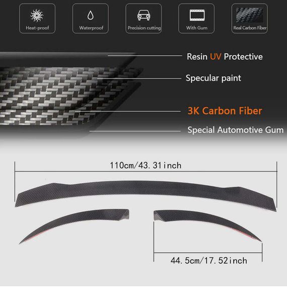 Спойлер V3 (Карбон) для Ауди ТТ 2014-2023 рр | Зображення 4