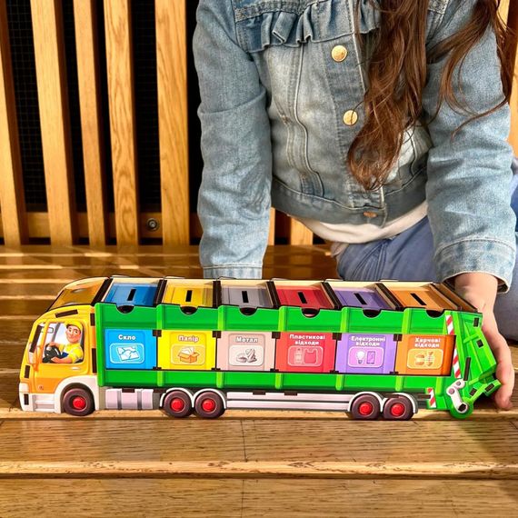 Настольная развивающая игра "Сортировка мусора: мусоровоз" Ubumblebees (ПСФ129) PSF129 комодик | Зображення 1